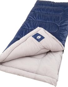 Coleman Brazos 20/30°F Adult Cool-Weather Sleeping Bag with No-Snag Zipper & Stuff Sack, Machine Washable