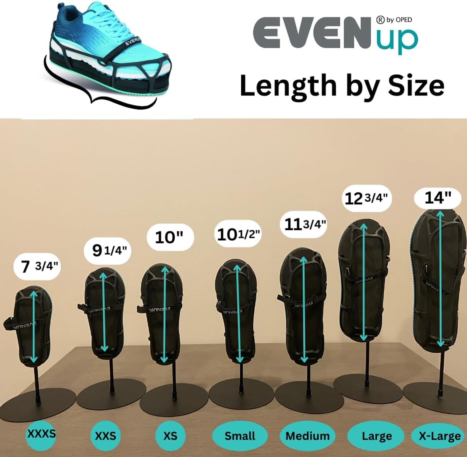 EVENup The Authentic Shoe Balancer Size Medium for use with Walking Boot or leg length discrepancy. Improves your gait using a variety of height adjustments. - Image 4