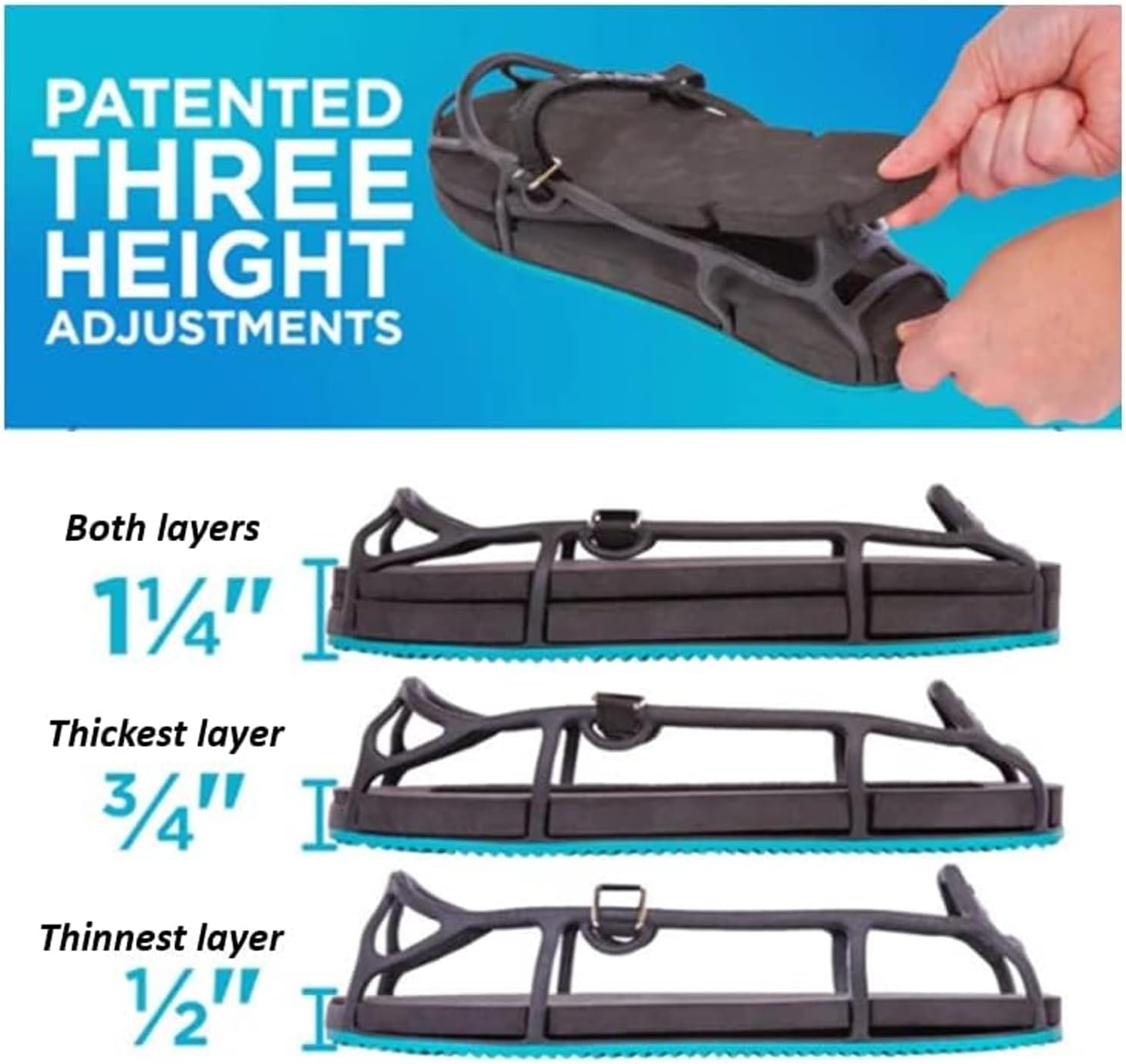 EVENup The Authentic Shoe Balancer Size Medium for use with Walking Boot or leg length discrepancy. Improves your gait using a variety of height adjustments. - Image 6