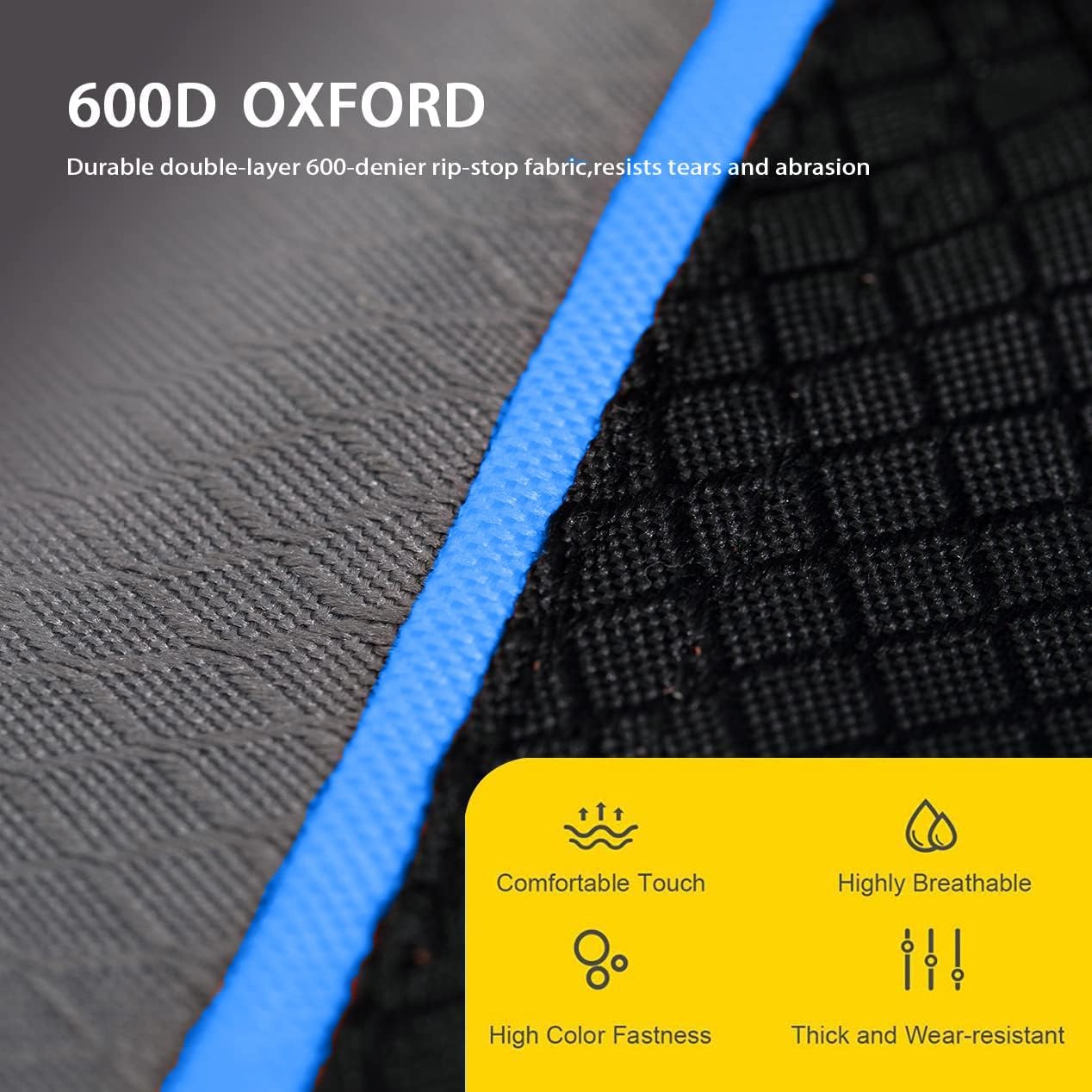 FAIR WIND Oversized Fully Padded Camping Chair, Heavy Duty Quad Fold Arm Chair Support 350 LBS with Cup Holder, Collapsible Lumbar Back Chair Portable for Outdoor, Blue - Image 6