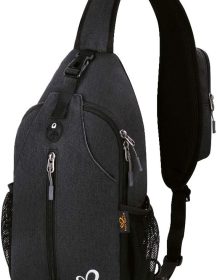 WATERFLY Crossbody Sling Backpack Sling Bag Travel Hiking Chest Bag Daypack